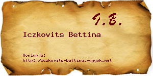 Iczkovits Bettina névjegykártya