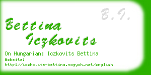 bettina iczkovits business card